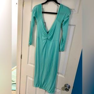 Sexy Mama Maternity off the shoulder baby shower dress.